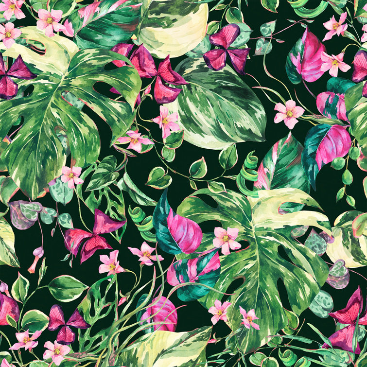 Bayou Breeze Green And Pink Leaves Wallpaper Peel And Stick And